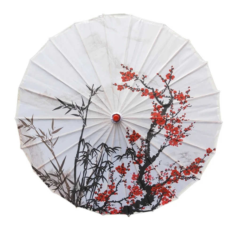 

Vintage Handmade Silk Cloth Women Umbrella Rain Proof Waterproof Ancient Dance Umbrella Decorative Costume Parasol Hotel Ceiling