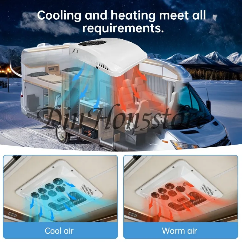 12V Heating and Cooling Automotive Air Conditioning Portable RV Rooftop Air Conditioner Electric Parking Unit for Car Truck Van