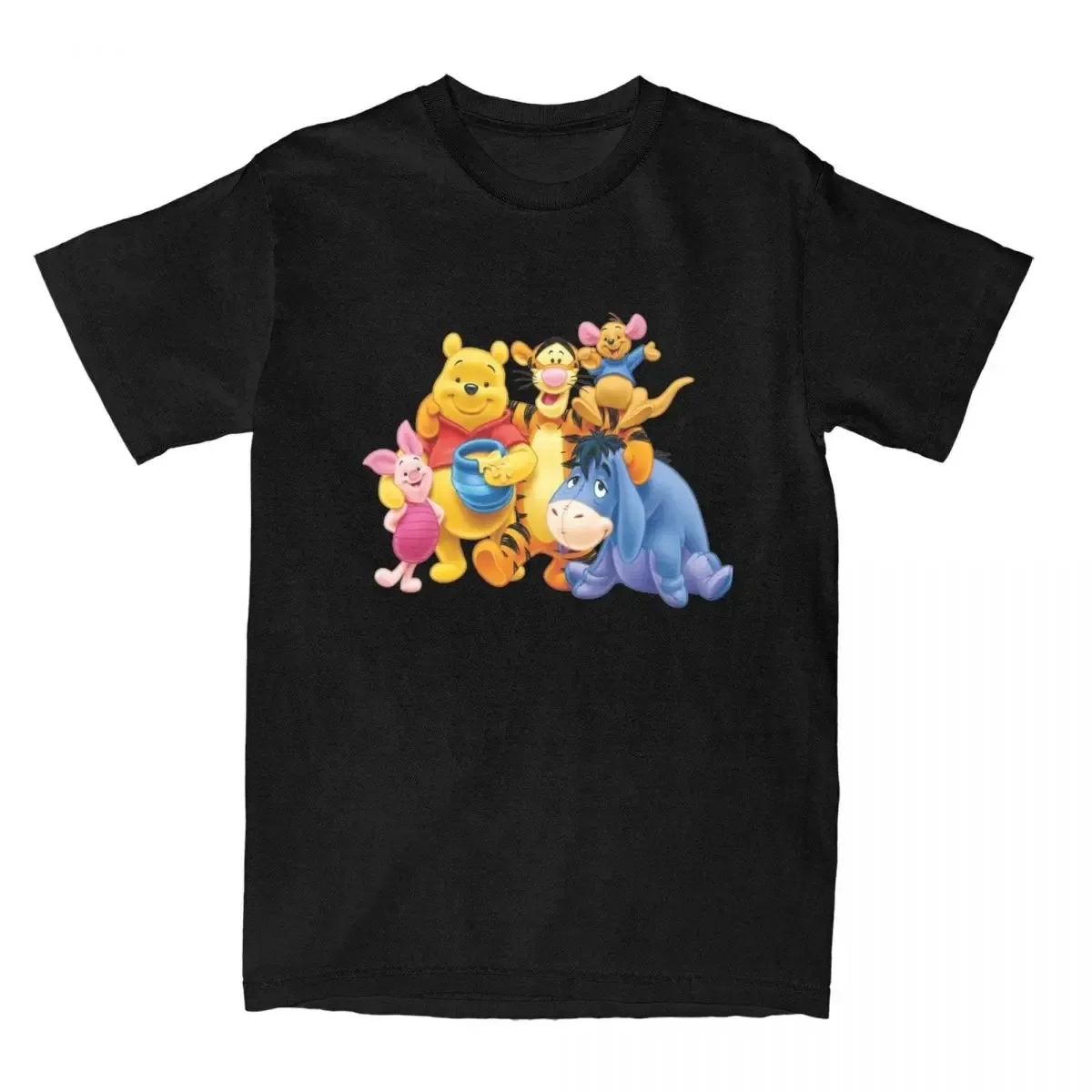 Winnie The Pooh Cartoon T Shirts Men Women 100% Cotton Novelty T-Shirt Round Collar Tees Short Sleeve Clothing Plus Size