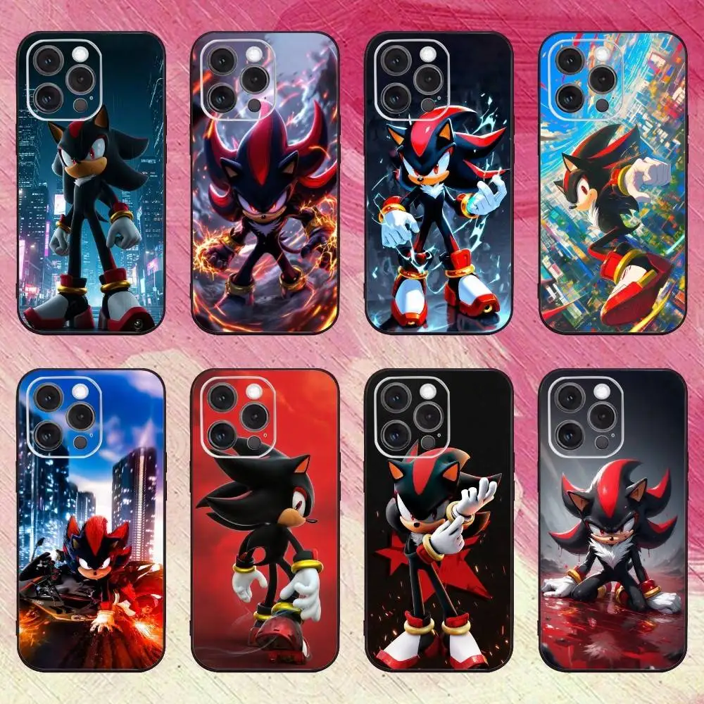 

Shadow The 12H-Hedgehog Phone Case For iPhone17,16,15,14,13,12,11 Plus,Pro Max Soft Black Cover