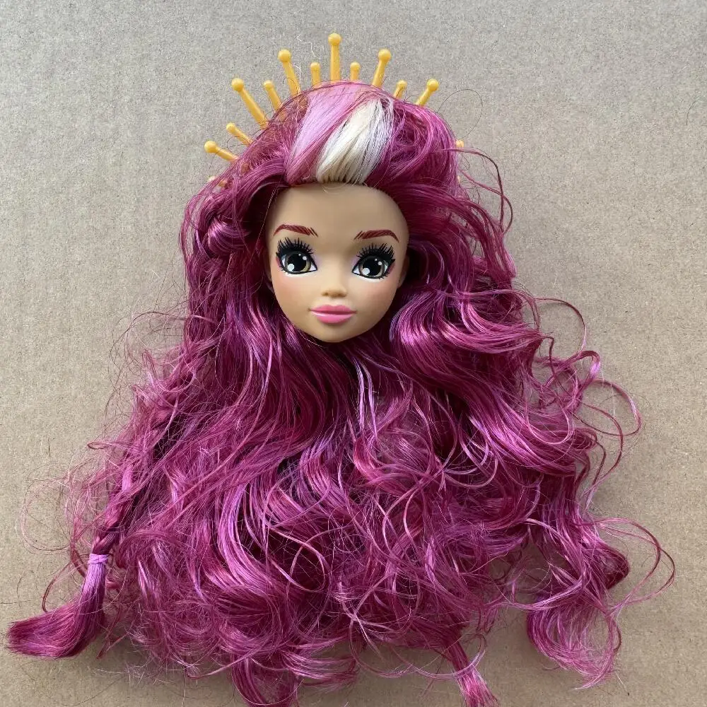 映画プリンセス人形ヘッド 1/6 ソリッドガールズヘッド 30cm ボディ用 異なる肌の色 カラフルな髪 キッズ DIY おもちゃ 誕生日プレゼント