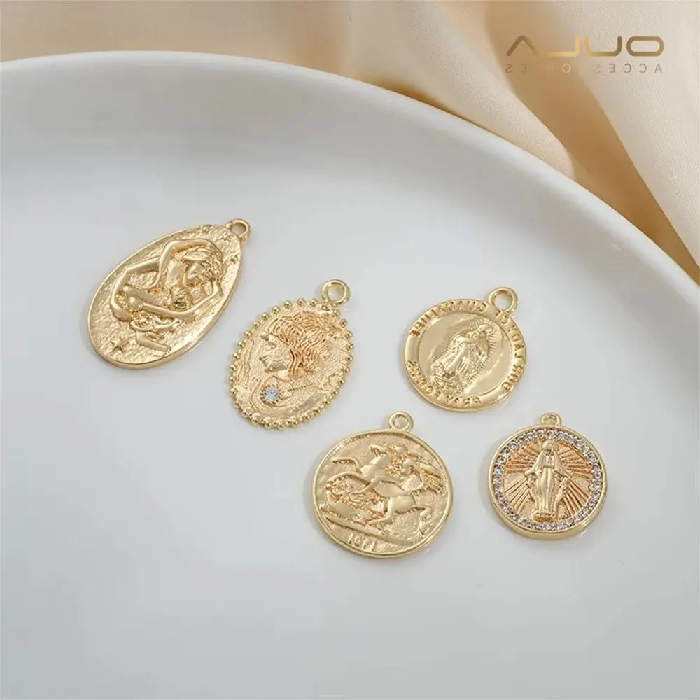 

14k Gold-plated Accessories, French Retro Round Plate Pearl Necklace Bracelet, Diy Accessory Materials, Niche Design Sense