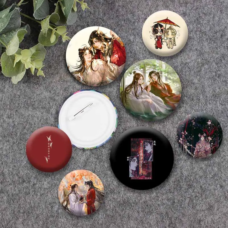 Hua Cheng and Xie Lian Enamel Pin BL Anime Heaven Official’s Blessing Brooches Tian Guan Ci Fu Lapel Badges Bag Hat Accessories