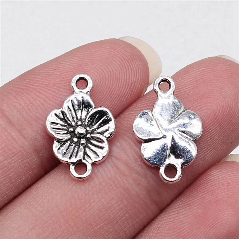 Jewelry Making Zinc Alloy Radial Hollowed-Out Flower-Shaped Connector For Handmade Craft Bracelet