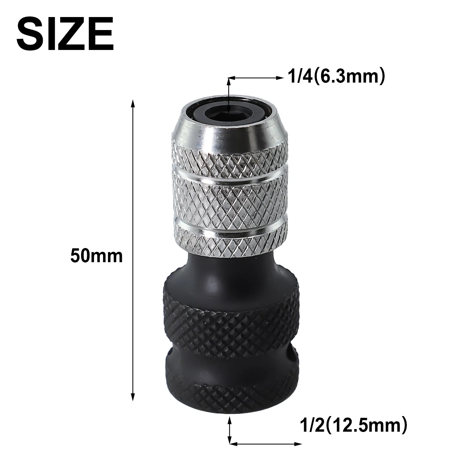 

1 2 Inch Drive To 1 4 Inch Hex Adapter Socket Adapter Wear-resistant Drive Hex Ratchet Converter Tool Crimped Head