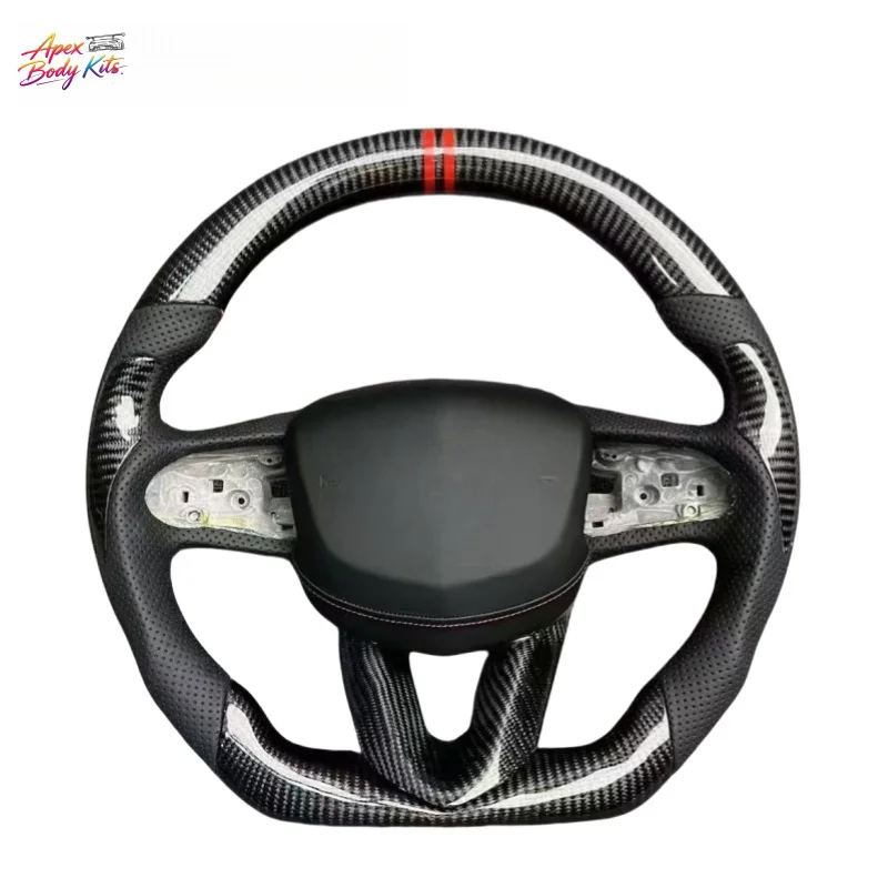 For Cadillac CT4 CT5 XT4 Racing Sport Flat Bottomed Carbon Fiber for Leather Steering Wheel Upgrade Customized Modification