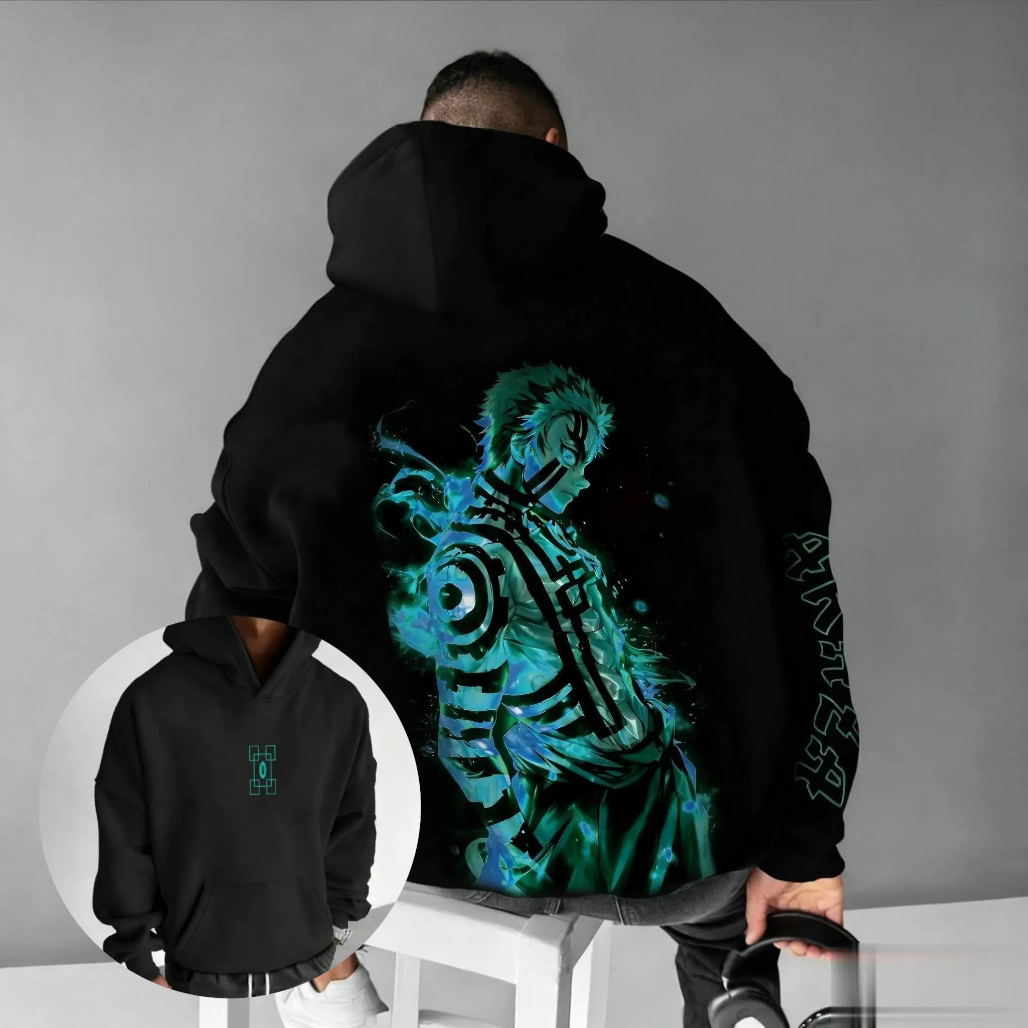 

Demon Slayer Hoodie Men Women Pullover Sweatshirt Oversized Vintage Casual Long Sleeve Tops Fashion winter Y2k Streetwear Unisex