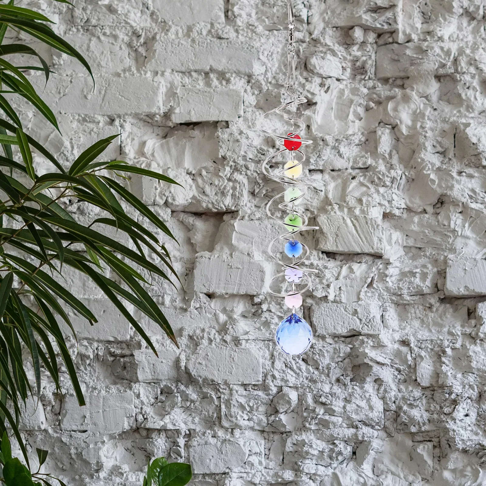 

Double Helix Ring Eternal Crystal Ball Rainbow Catcher Hanging Garden Sun Catchers Crystal Window Wind Spinner