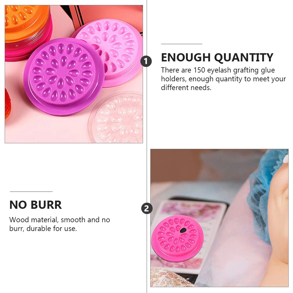 

150Pcs Eyelash Glue Storage Holder Set Durable Practical Lightweight Portable Home Salon Eyelash Grafting Glue Holder