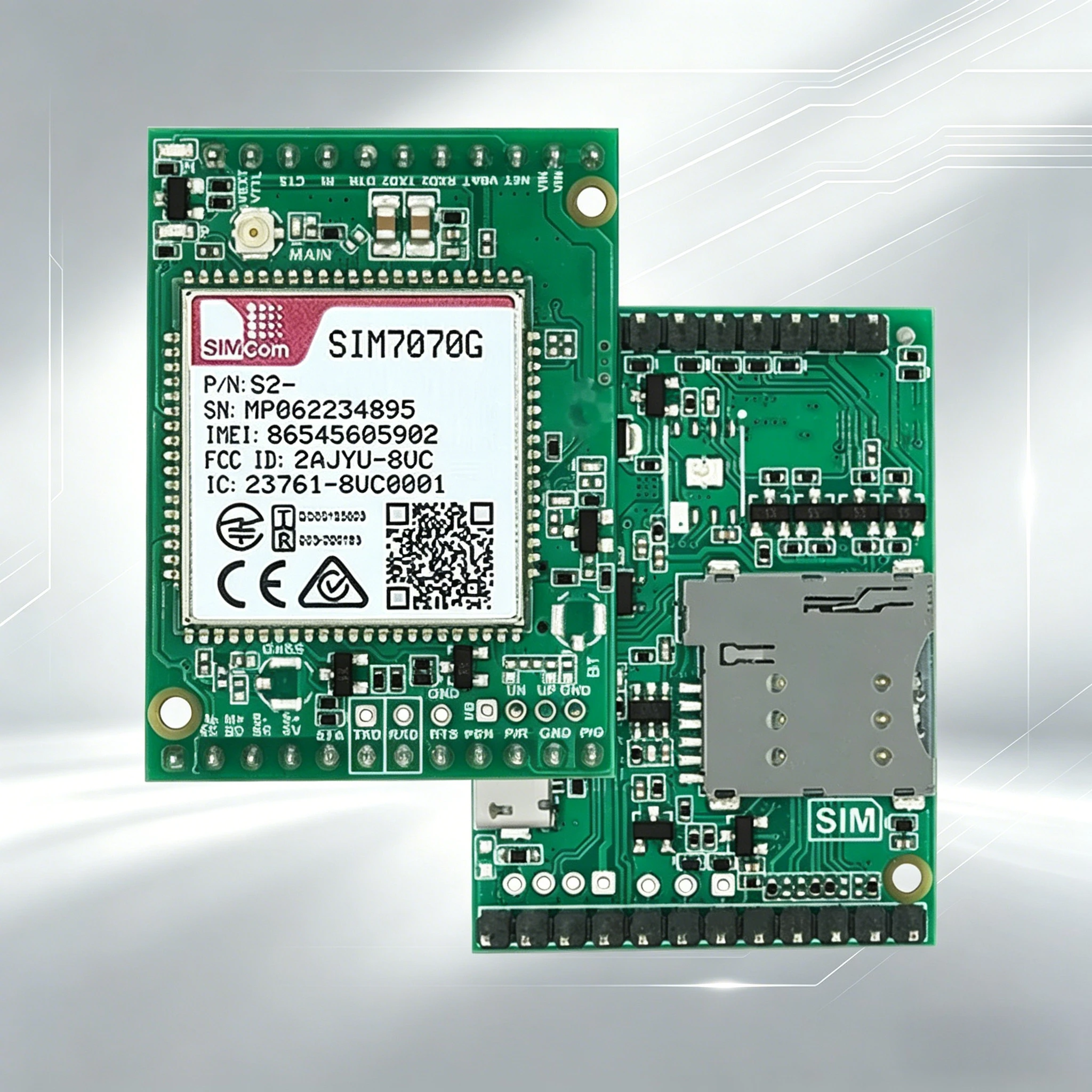 simcom-sim7070g-サポート-gps-sim7070g-コアボード-lpwa-gsm-nbiot-catm-cc-mcore-sim7070g-モジュール（4g-fpc-gps-アンテナ付き）