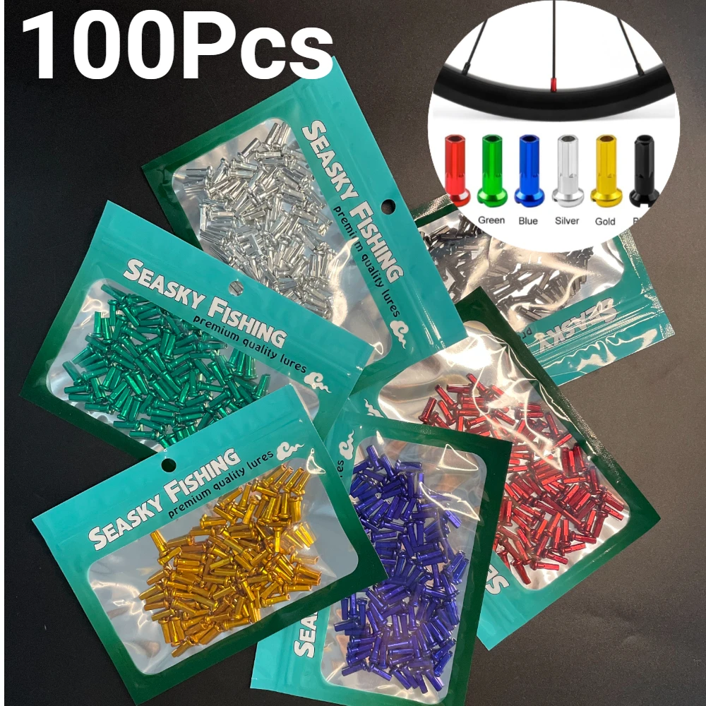 

100 шт. цветных колпачков для спиц велосипеда, декоративные ниппели для колес, аксессуары для горных и шоссейных велосипедов