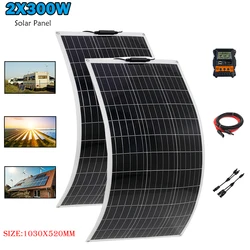 18V 300W Solar Panel Kit Charge for 12V Battery PET Flexible Solar Cells Battery Charger for Camping Car RV Mobile Phone