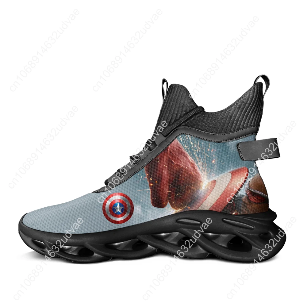 

Captain Shield High Top Flats Sneakers Mens Womens Sports Running High Quality Shoes Sneaker Lace Up Mesh Footwear Custom Shoe