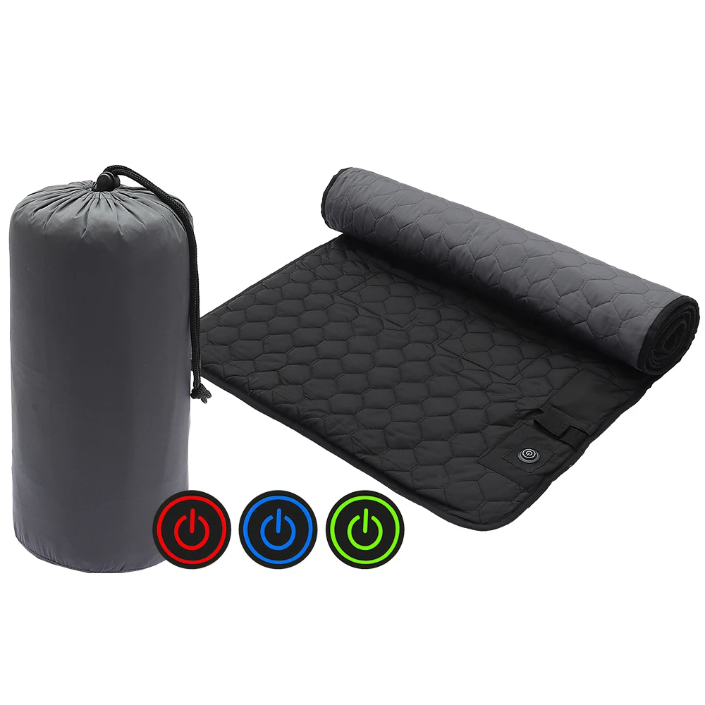 Winter Heating Mat USB Heating Sleeping Mat Camping Warming Mattress Temperature Adjustable Warm Tent Mat Foldable Sleeping Pad