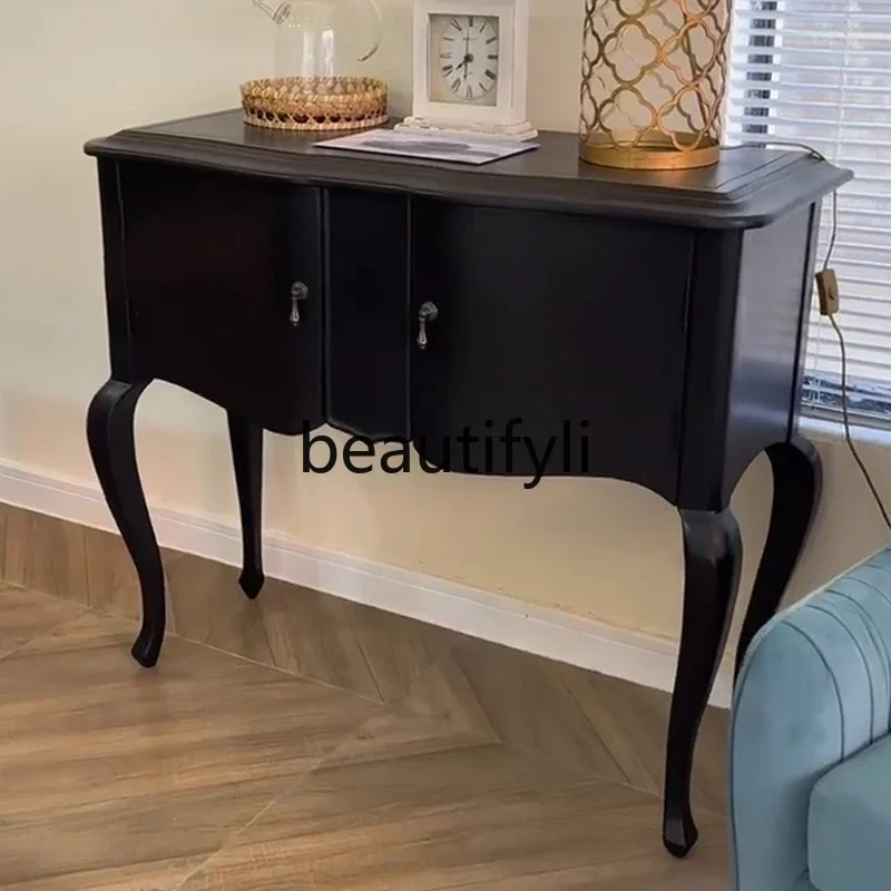 

A139 French solid wood entrance cabinet American entrance table against the wall sofa side table aisle cabinet