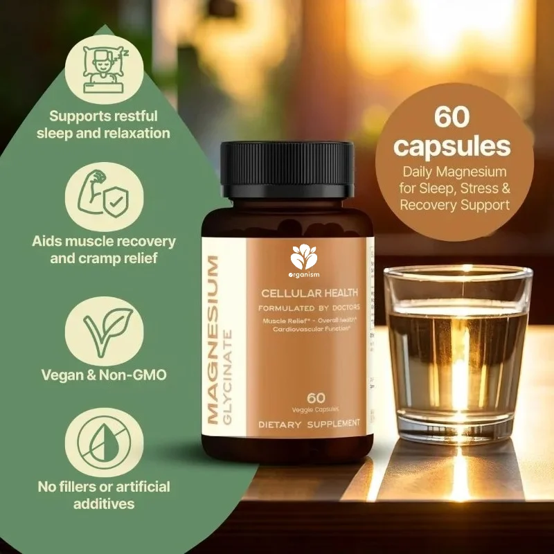 Magnesium glycinate 500mg - high absorption chelated magnesium 60 capsules