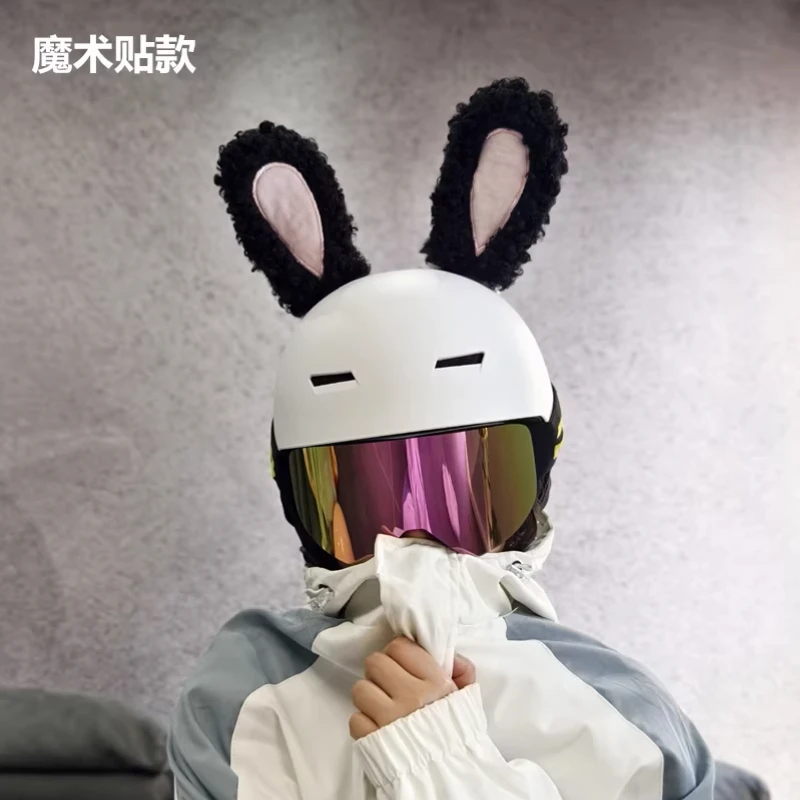 Motorcycle Helmet Plush Headgear Cute Rabbit Frog Clown Doll Accessories Can Be Freely Pasted and Matched
