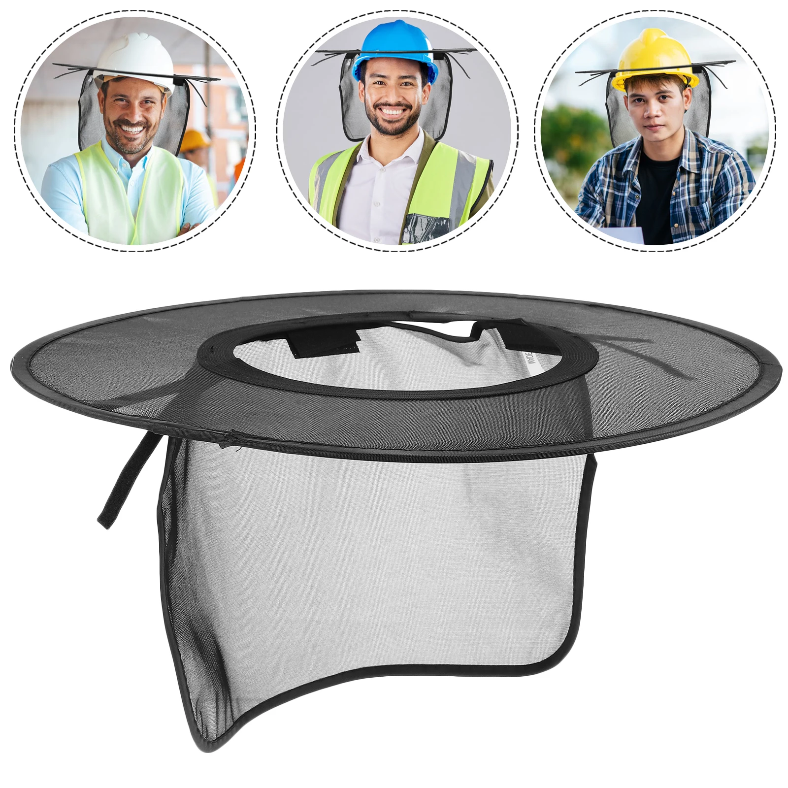 

2pcs Hard Hat Sun Shades Full Brim Visor Breathable Mesh Neck Shade Construction Safety Accessories Outdoor Sun