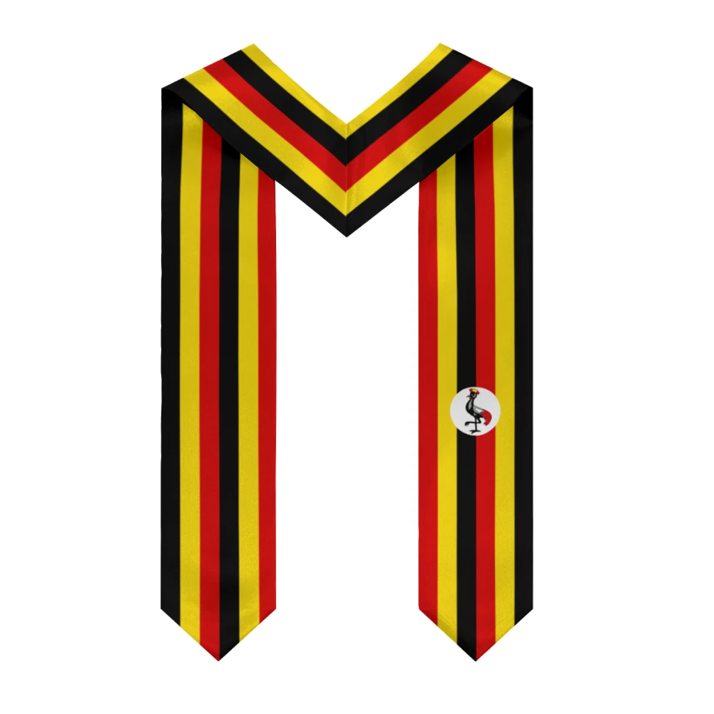 More design Graduation shawl Uganda Flag & United States Flag Stole Sash Honor Study Aboard International Students