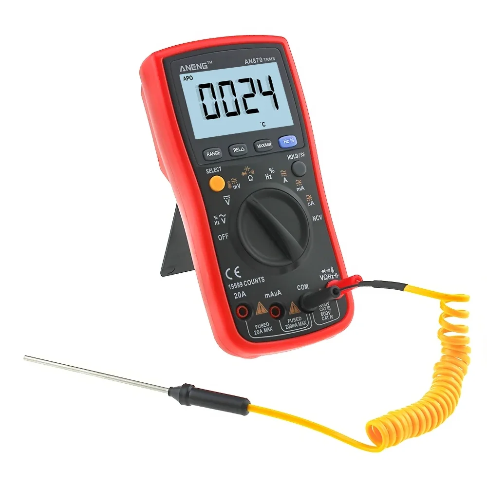 AN870 Auto Range Digital Precision multimeter True-RMS 19999 COUNTS NCV Ohmmeter AC/DC Voltage Ammeter Transistor Tester view 5