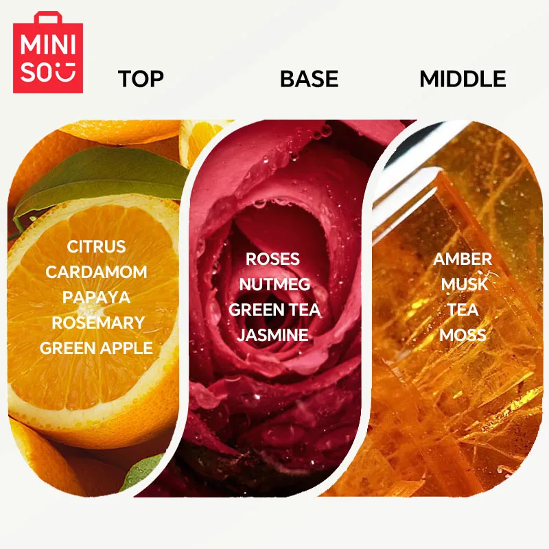 MINISO PURE Perfume For Men Original 75ML Fruity Floral Eau De Parfum Body Spray Luksusowy perfumowany spray dla mężczyzn