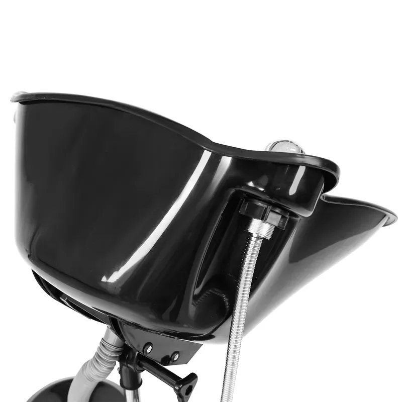 Professional Metal Shampoo Chair with Adjustable Bowl 360 Degree Rotating Salon Hair Washing Station Portable Basin for