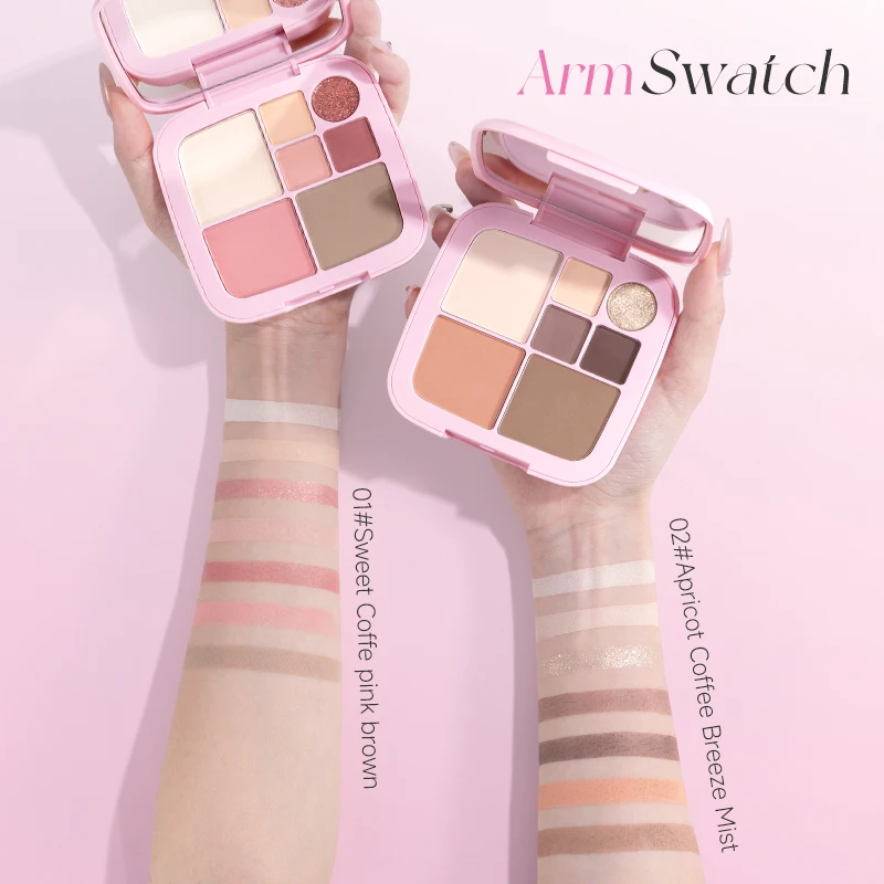 Life Girls 7-kleuren gezichtspalet Oogschaduw Markeerstift Contouring met fijne glitter Alles-in-één Mat Fijn poeder Gemakkelijk te kleuren