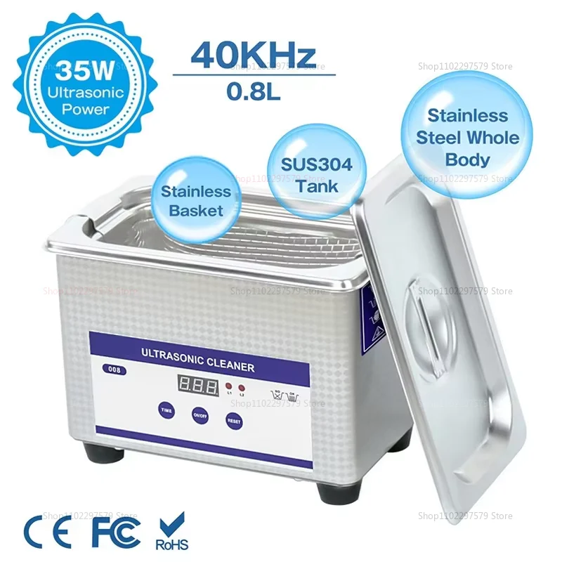 Ultrasonic Jewelry and Watch Cleaner Machine for Dentures Glasses and Small Items High Frequency Vibration Cleaning for Home
