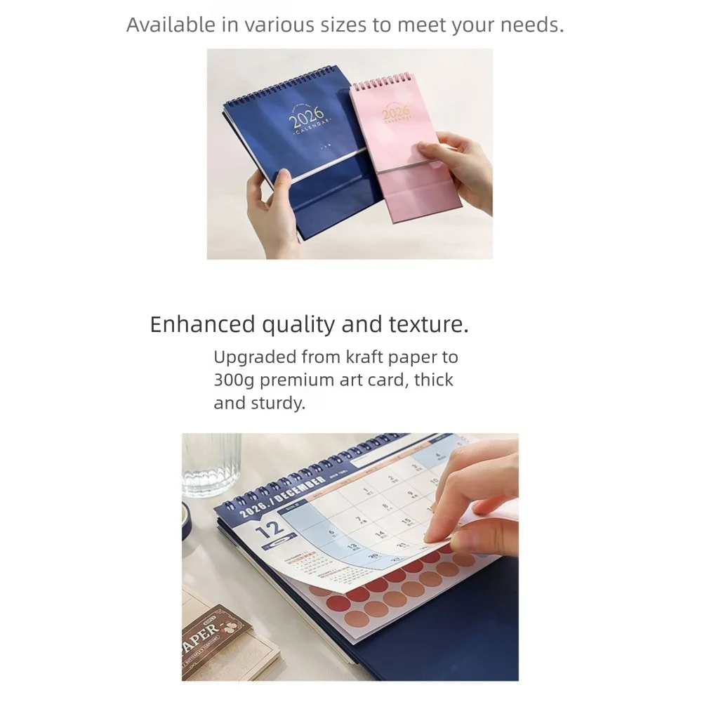 Simple Coil 2026 Desk Calendar Portable Desktop Decoration Mini Calendar Daily Planner Gifts