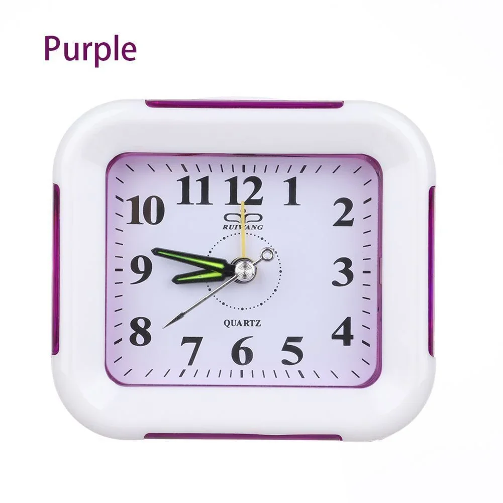 Silent Bedside Luminous Alarm Clock Plastic Digital Needle Clock Touching Snooze Clock For Child Desktop Bedside Non Ticking