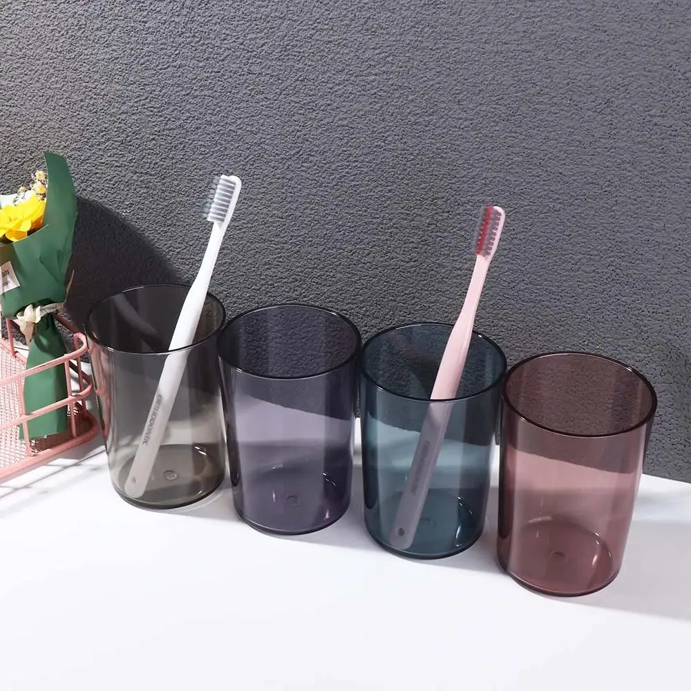 Nordic Style Transparent Mouthwash Cup Drink Cup Clear Solid Color Toothbrush Cup High-capacity Tooth Glass Bathroom