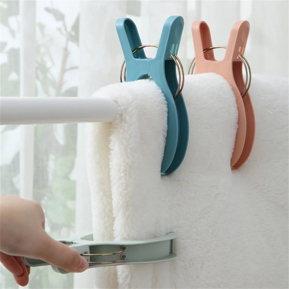 3Pcs Plastic Clothes Pins Large Clothes Drying Clips Windproof Fixed Clip Bed Sheet Drying Clip Beach Towel Clothes Clip