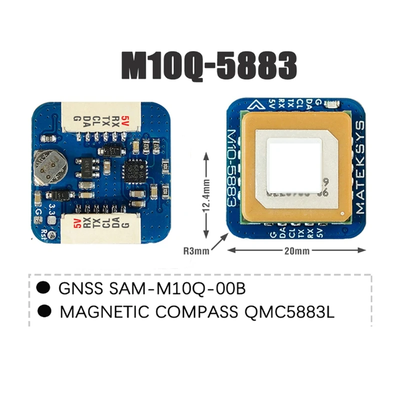 GNSS M10Q-5883 For U-Blox M10 GPS With Compass QMC5883L Module Digital Airspeed 4-9V For FPV Racing Drone