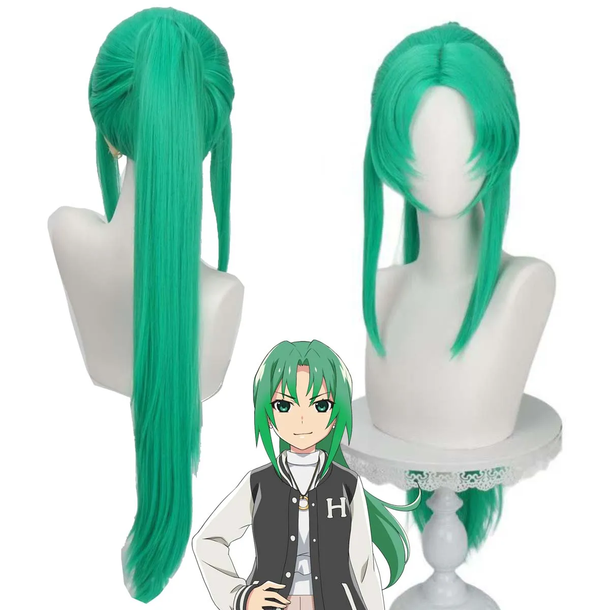 

Women Anime Sonozaki Mion Sonozaki Shion Cosplay Long Green Heat Resistant Hair Wig