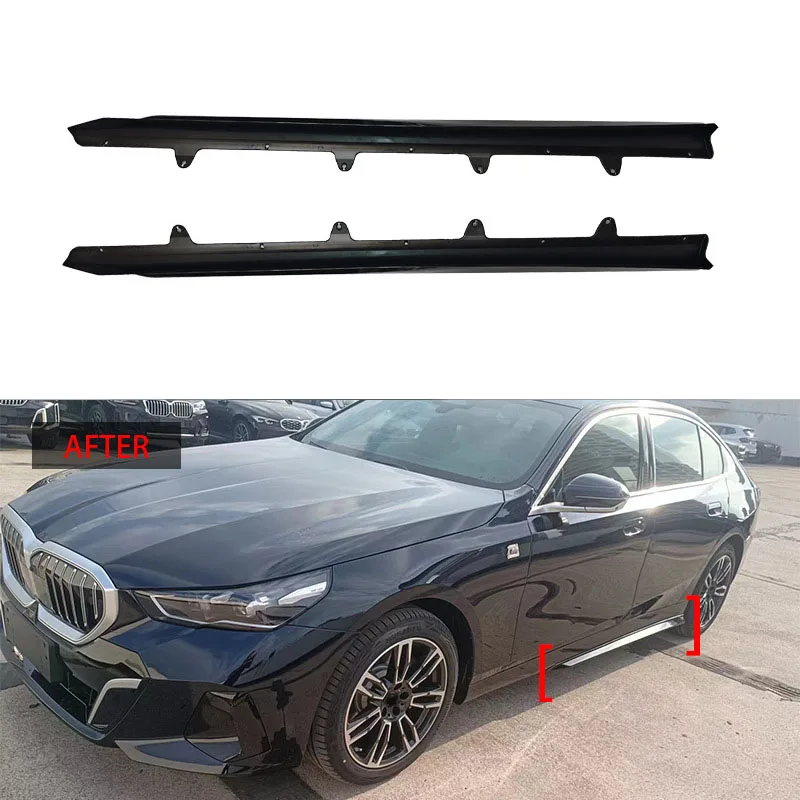 2pcs For BMW G60 NEW 5Series Side Skirts Car Extensio Rocker Panels Lip Splitter Spoiler Bumper Diffuser Body Kit