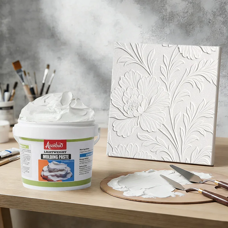 1000g Light Flexible Modeling Paste White Clear Thick Coating Non-Cracking Acrylic Base for Oil Painting Mural Art Supplies