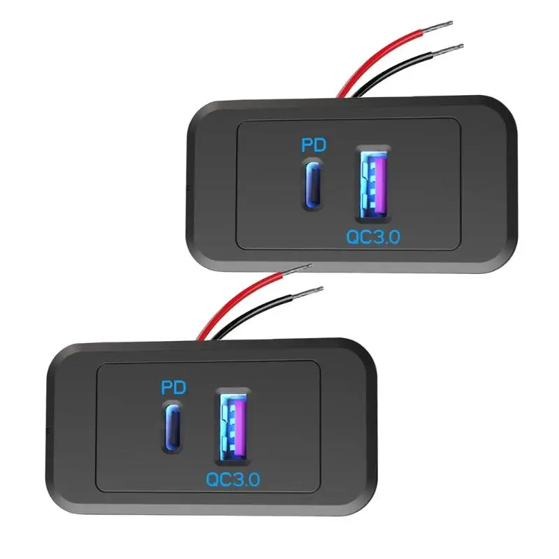 1/2 Pack Mini Wall Mount USB Outlet Panel 36W PD USB-C QC3.0 18W Fast Charge Port for Car & Home