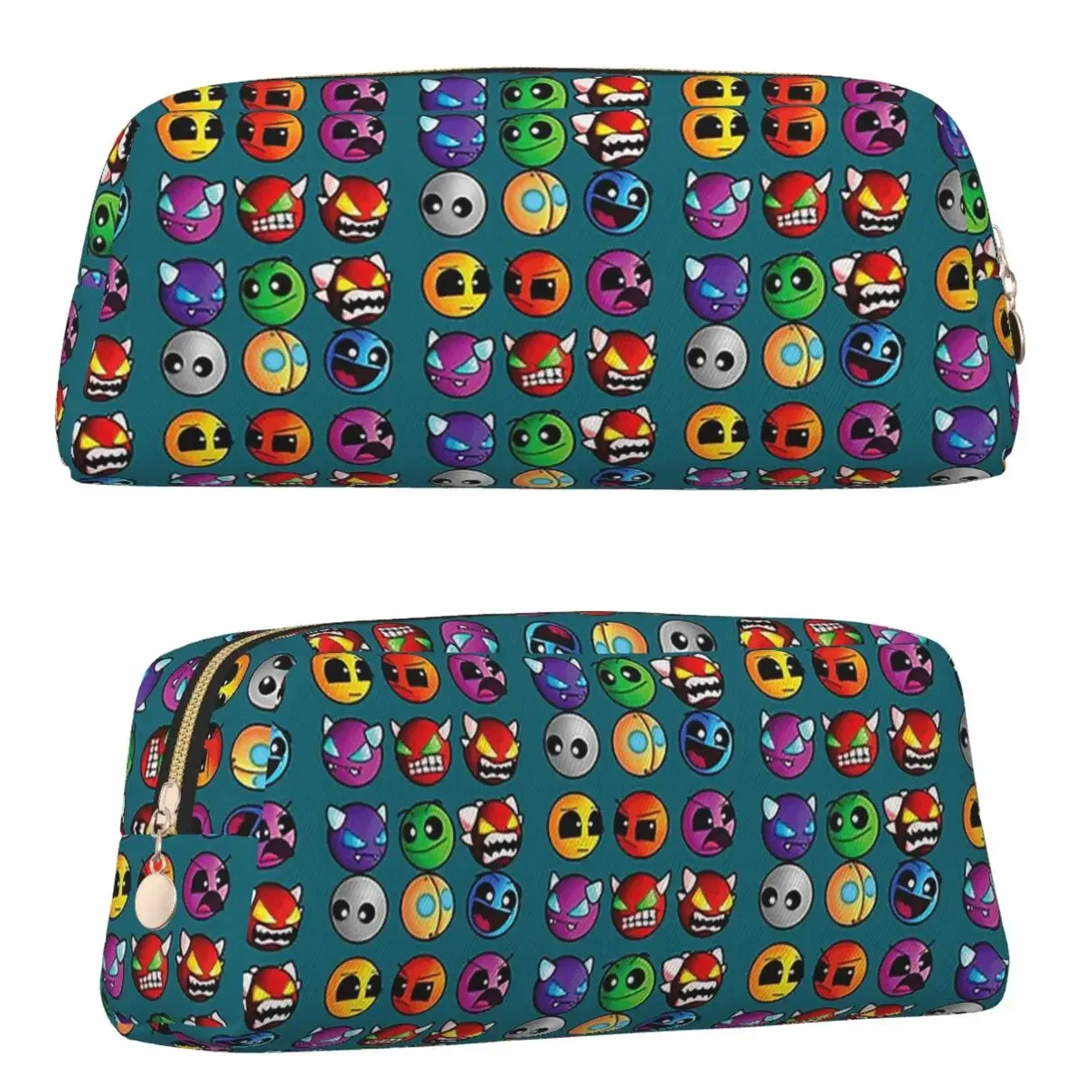 Video Game Geometry Dash Pencil Cases for Student Gifts Pen Box Pencil Bag Large Storage Pencil Pouch Pen Holder