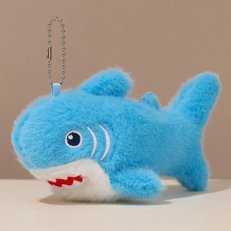 Leuke 15 cm leuke haai hanger knuffels cartoon simulatie zeedieren kleine haai pluche pop rugzak decor sleutelhanger cadeau