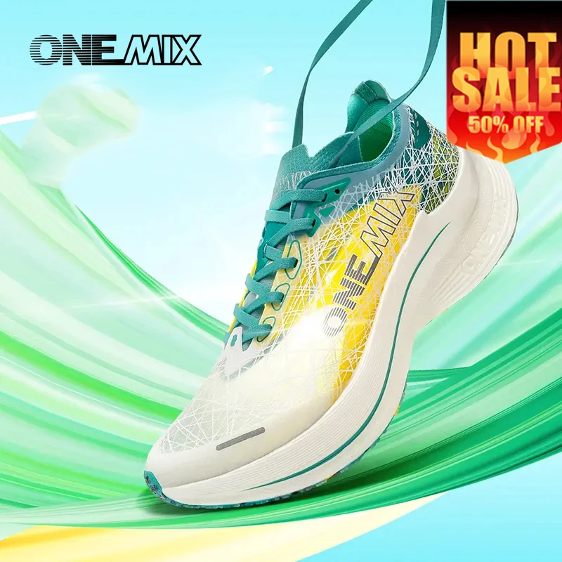 ONEMIX Man Woman Marathon Running Shoes Shock Absorption Ultra-light Sports Shoes Rebound Technology Unisex Sneakers Hot Sell