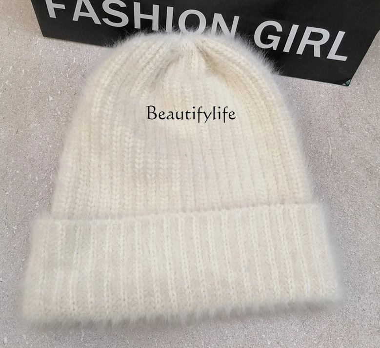 

Winter Hat Female Winter Knitted Hat Big Head Loose Woolen Cap Niche Beanie Hat