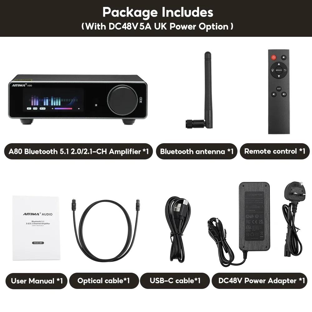 Aiyima A80 対策基板交換済み Bluetooth5.1 / 動作品 / S6430898fd3e44cc6952a6e22ca83f