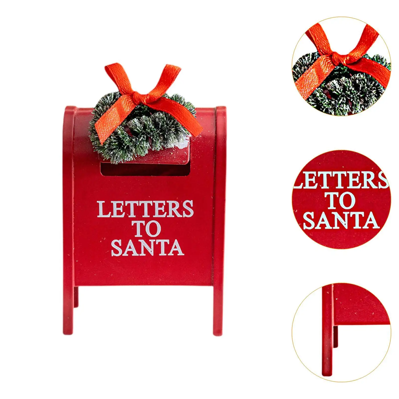 رسائل إلى صندوق بريد سانتا صغير لتزيين شجرة عيد الميلاد اللطيفة للمواقد وأجهزة الطاولات ومساحة المعيشة والأصدقاء والعائلات #5
