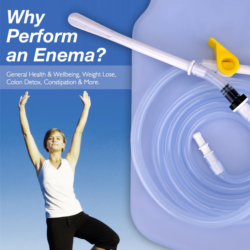 2L Enema Bag Kit Reusable Silicone Water Colon Cleansing Enteroclysm Detoxified Bowel Bags Vaginal Anal Washing Enema Cleaner