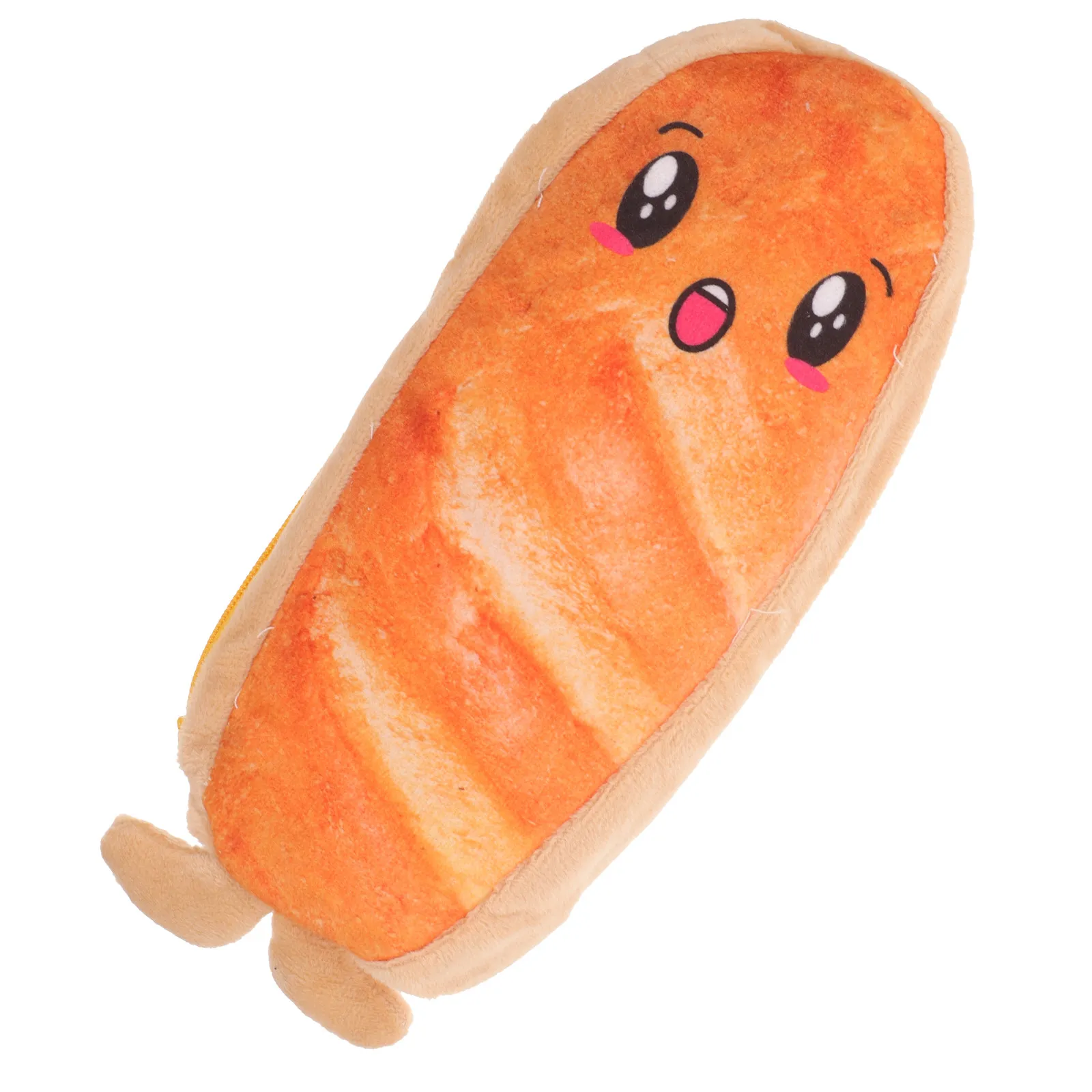 Bread Shaped Pencil Bag High Capacity Anti-Wear Material Smooth Zipper Travel Pen Pouch Multifunctional Storage for Students