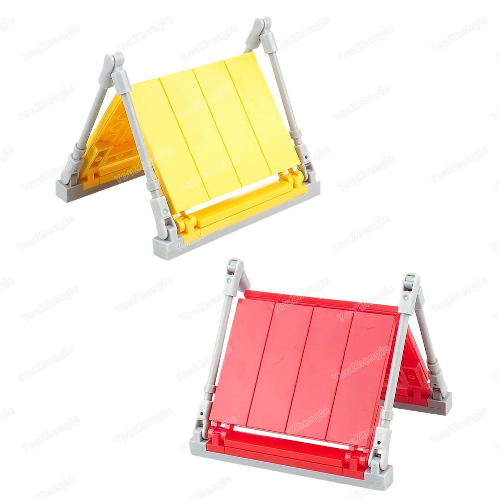 Mini Red Yellow Tent Building Block Assembly MOC Figures Equipment Outdoor Camping Carnival Party Scene Matching Model Gift Toys
