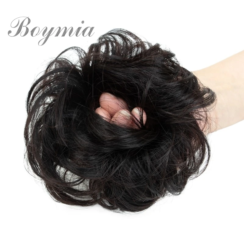 Coque bagunçado pedaço de cabelo encaracolado natural cabelo humano coque updo donut extensões de cabelo real flexível elástico pedaço de cabelo 40g