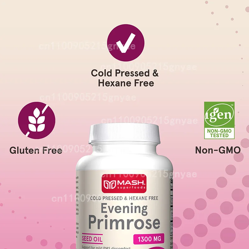 Natural Evening Primrose Oil Capsules High Strength, Menopause & Period Support, Skin & Hair Health Cold Pressed Oil