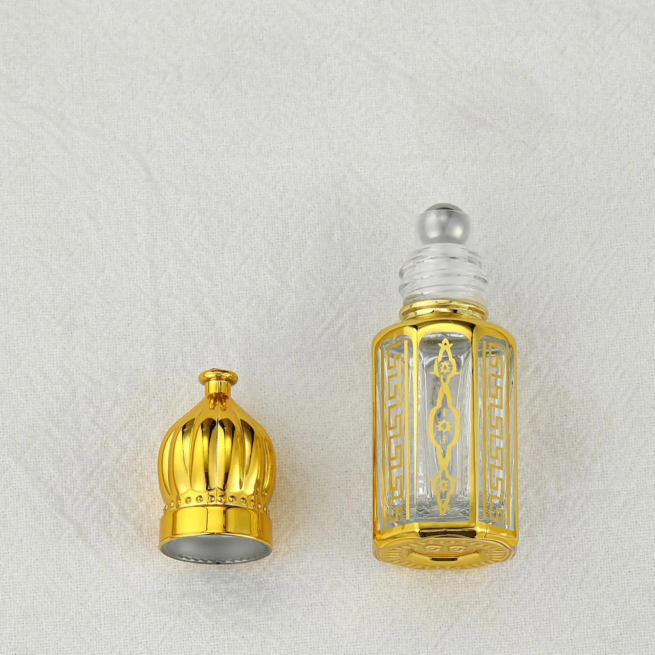6ML Essence Bottle Octagonal Perfume Bottle Glass Drip Stick Essential Oil Bottle Clear Walking Beads Empty Bottle