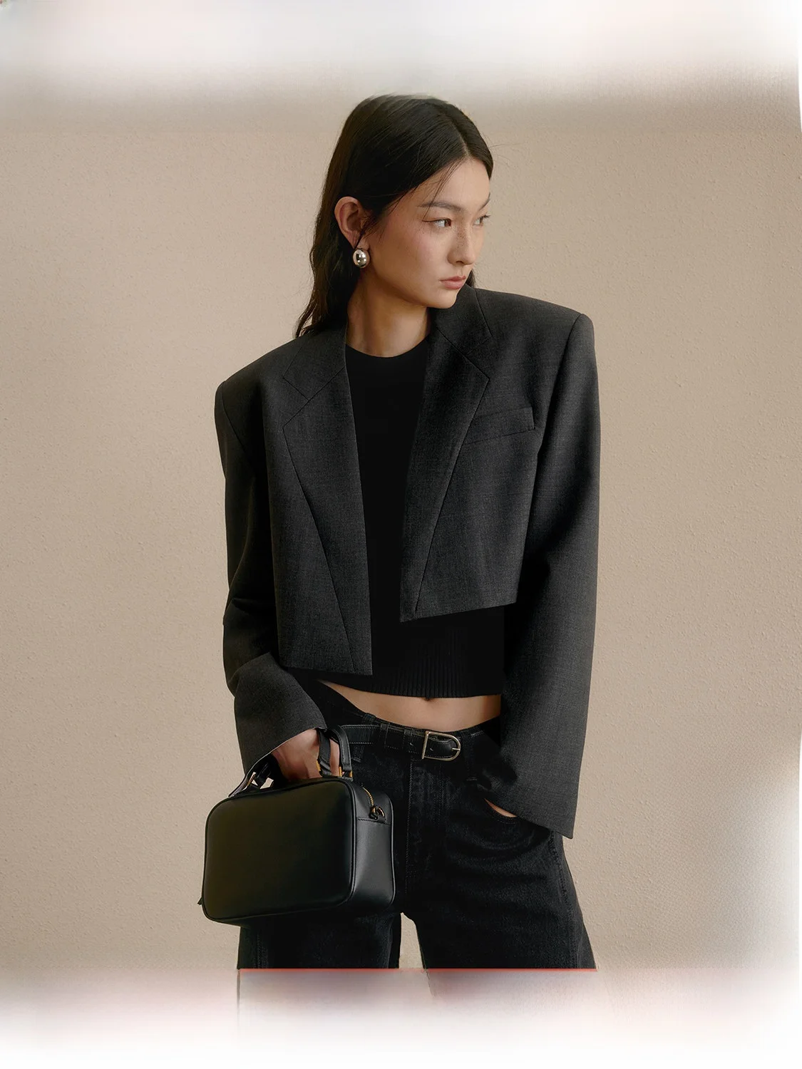 

Женский шерстяной костюм ZhiZhi Yang Fanan: осенний пиджак прямого кроя из смесового полиэстера с длинными рукавами для офиса